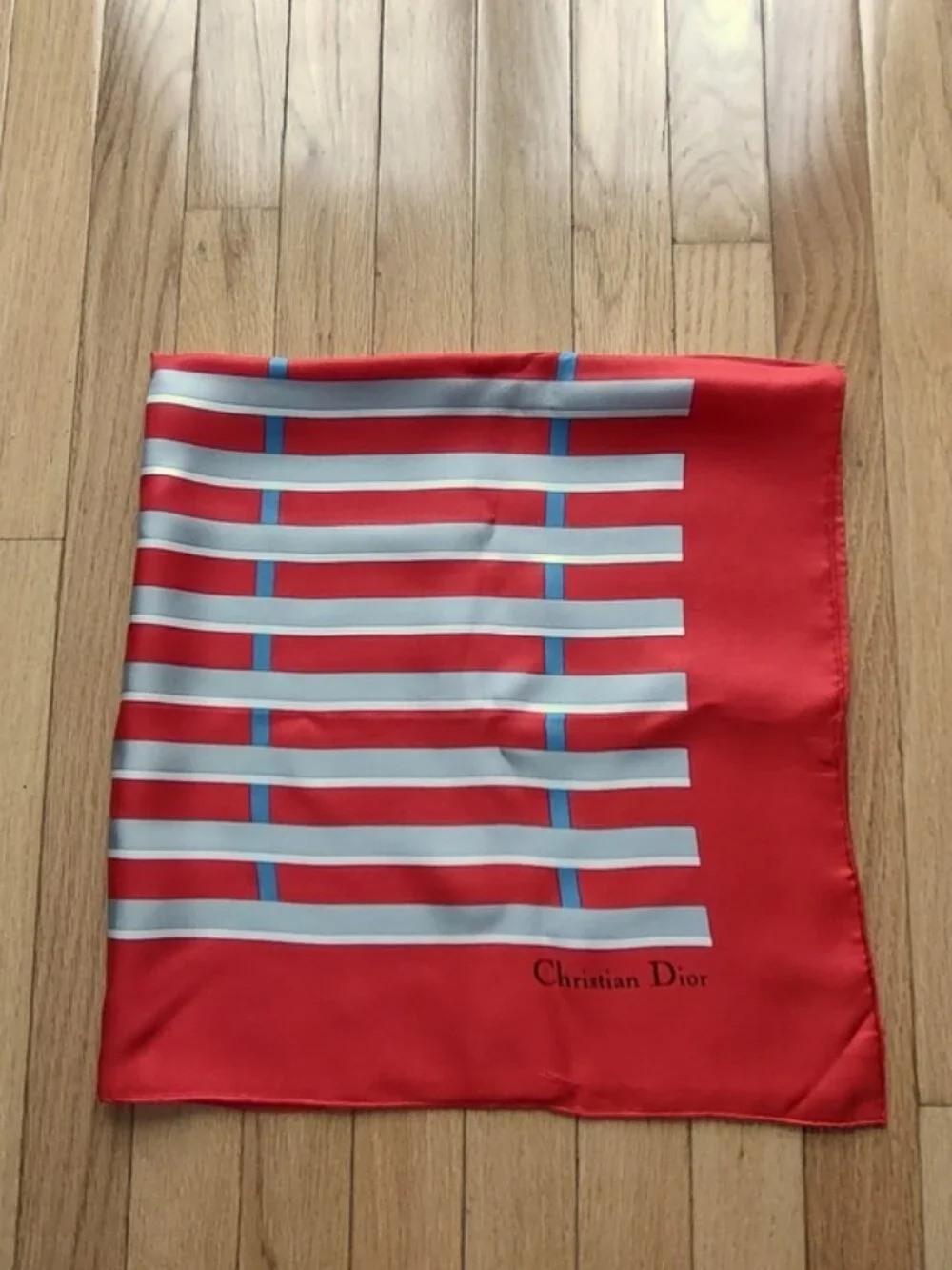 Dior silk striped large scarf EUC